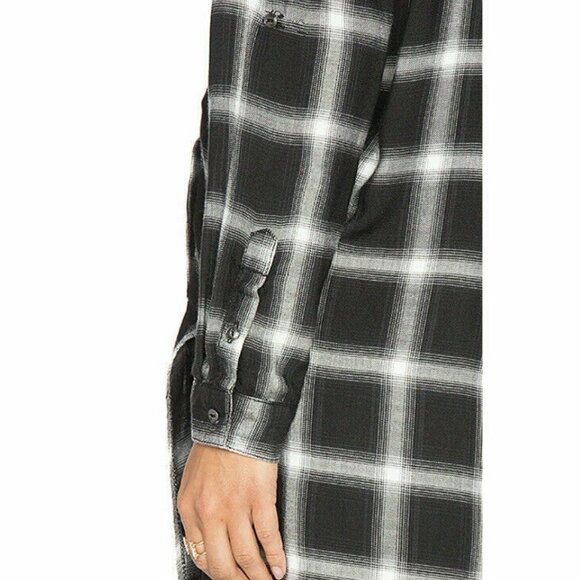 Blank NYC Plaid Duster Button Down Shirt XS NWT - Picture 4 of 11